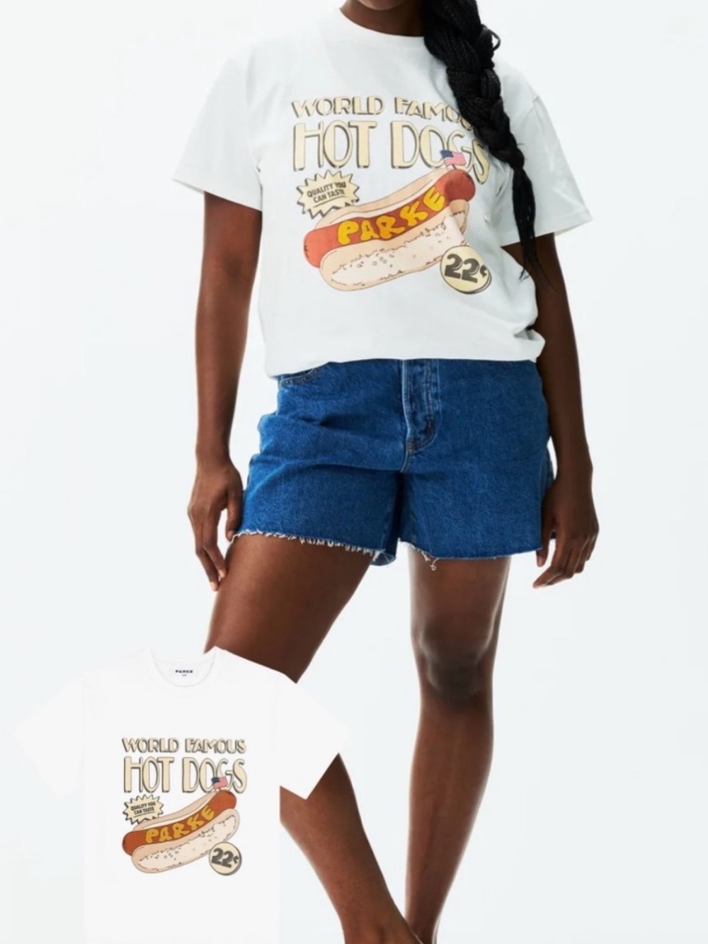 PARKE hot dog graphic t shirt size large / x large sold out